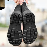 Winter Men Boots Genuine Leather Rubber Ankle Boots Men Outdoor Winter Work Shoes Military Fur Snow Boots for Men