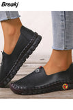 Comfortable Leather Summer Shoes Women Black Flats Soft Bottom Oxford Shoes Female Flats Leisure Loafers Moccasins