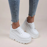 New White Wedge Strap Shoes Platform Breathable Hollow Shoes Thick Sole Large High Heels Women's Shoes Heels