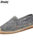 Fashion Shoes Summer Women Loafers Casual Lady Lace Shoes Beige Blk Elegant Woman Casual Shoes Solid Embroider