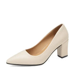 Heels Women 2023 New Korean Style Pointed Shallow Mouth Thick Heel Fashion Shoes Sapatos De