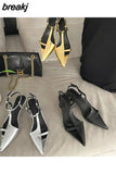 Women Sandals Thin High Heels Ankle Strap Pointed Toe Narrow Band Clip Toe Shoes Fashion Gladiator Sandals Brand 2023