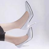 Spring and Autumn Women High Heel Single Shoes Wearing Pointed Solid Color Simple Shallow Mouth Sexy Women's Shoes