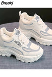 Heel White Shoes Trendy Women's Shoes 2023 New Breathable Thick Bottom Versatile Casual Shoe Comfortable Women's
