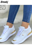 Mujer 2023 Women's Sneakers Platform Shoes Leather Stitching Casual Sneakers Women's Outdoor Running Vulcanized