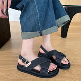Size 35-39 Women Wedges Heel Sandals Rome High Heels Summer Shoes Woman 2023 Fashion Platform Sandal Luxury Brand