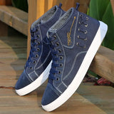 Shoes for Men 2023 Summer New Men's Casual Shoes High Top Vulacnized Shoes Male Flats Lace-up Sneakers Zapatos