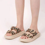 Soft Sole Pillow Slides for Women Summer 2023 Double Buckle Thick Platform Slippers Woman Flat Heels Non Slip Flip