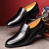 Men High Increasing Heel Split Leather Plus size EU37-48 Low Top Man's Winter Fur Loafers Business Oxfords Shoes 2020