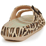 Soft Sole Pillow Slippers for Women Double Buckle Thick Platform Cloud Slides Sandals Woman Summer Non-Slip Flip