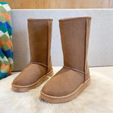 new high-tube boots fashion all-match warm thick snow boots with knot snow boots women flat-heel snow boots long