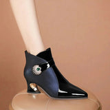 Women Casual Pointed Toe Mesh Breathable Comfort High Heel Shoes Lady Fashion Sweet Navy Blue Stylish Heel Shoes Zapatos