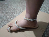 Ladies Summer Flat Sandals Sweet Boho Pearl Decoration Sandals Leather Flats Plus Size 43 Women Beach Sand Holiday