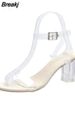 Trend Sandals for Women Jelly Crystal Heel Transparent Women's Sexy Transparent High Heels Summer Sandals High