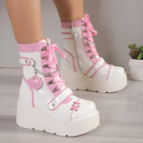 Breakj Thick Bottom Boots 2025 New Punk Locomotive Mid-Sleest Boots Girl Cute Spice Girl Martin