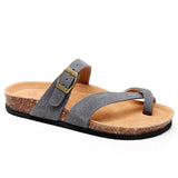 2023 New Summer Unisex Beach Cork Slippers Casual Women Men Nubuck Leather Solid Color Non-slip Flip Flops