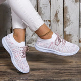 Women's Colour Knitted Loafers Autumn Lightweight Breathable Soft Sole Flats Shoes Women Non Slip Walking Shoes Size