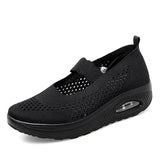 Platform Sneakers Women Shoes Summer Breathable Slip on Walking Shoes for Mother Tenis