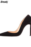 color plus size 45 46 stilettos pointed toe 8cm 10cm 12cm high heel customize daily wear concise women pump