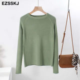 basic autumn winter thick Sweater Women long sleeve o-neck Soft Knit sweater Pullovers solid female Jumper