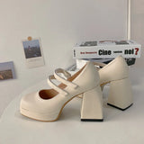 Shoes Spring New Korean Version Of Wild Thick-heeled Square Toe French Retro Mary Jane Shoes