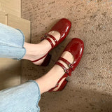 Women's Sandals Square Toe Mary Jane Shoes Sandals Women Casual Shoes Sandals Women 2023 Summer red beige black High Heel