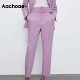 Solid Elegant Pencil Pants Women Business Suit Pants Female Pleated Lady Long Trousers With Belt Pantalones