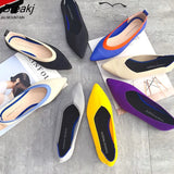 Simple Flat Shoes Women Comfortable Latex Insole Casual Shoes Candy Colors Pointed Single