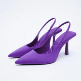Breakj Summer Wise Large Size New Pointed Back Empty Head Sandals Fine High Heel Women's