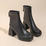Women's Boots Fashion Chelsea Boots Back Zipper Autumn High-heeled Women Shoes Hot Selling Designer Big Size 43 Ankle