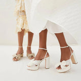 New Platform 2023 Summer Simple High Heeled Women's Sandals Shoes Wedding Shoes Big Size 43 Bridal