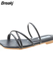 Women Slingback Sandals 2023 New Women's Shoes Summer Flats Casual Flip Flops Shallow Female Slides Open-toe
