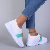 Knitting Flats Shoes for Women 2023 Autumn Fashion Chain Sports Shoes Woman Platform Slip on Socks Sneakers Plus