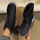 Winter Boots for Women 2023 New Drawstring Long Plush Snow Boots Woman Platform Ankle Boots Warm Cotton Couples
