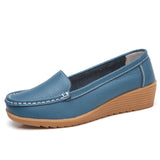Women's Flats Genuine Leather Shoes Woman Casual Ladies Shoes Slip On Ballet Flats Women Walking Ladies Plus Size