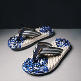 Fashion Camouflage Thick Bottom Flip Flops Men's Non-Slip Outer Wear Men's Slippers Summer Massage Beach Soft Bottom