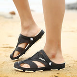 Summer Men's Slippers 8 Slip-On Garden Shoes Breathable Man Sandals Plus Size Male Beach Shoes Flip Flops Quick