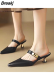 Fashion Women's Shoes Slingbacks Pumps Summer New Dress Ladies High Heel Shoes Elegant Pointed Toe Slippers Zapatos