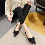 Summer Footwear Pointed Toe Shoes for Women 2023 Comfortable and Elegant Office White Flats Flat Casual on Sale E