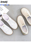 Women Shoes Spring Summer Real Leather Sneakers Woman White Breathable All-matcch Casual Shoes