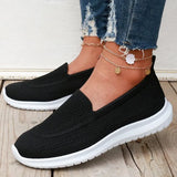 Mesh Sneakers for Women 2023 Autumn Slip On Knitted Loafers Shoes Woman Black White Lightweight Non Slip Casual