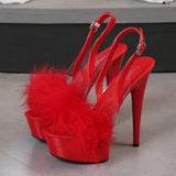 Breakj MAO Hair Hate Day High Nightclub Heel Stiletto 15CM Car Model Sandals Female Runway Steel