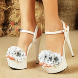 Super High Heels Sandals 15cm Designer Women Buckle Strap Shoes Summer Thick Sole Platform Sandals Club Stripper