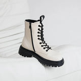 Ankle Boots Female Designer Shoes for Women 2023 Combat Platform Heels Women's Short Leather Boots Free Shipping Zip