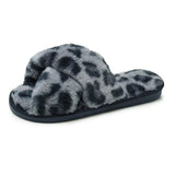 Leopard-Print Slippers Female Household Cotton Slippers Winter Plush Open-Toed Fashion Korean Version Of Warm