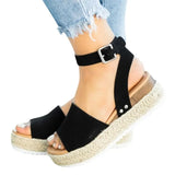 2024 New Large-Size Sandals Sell Well In Summer Leopard Print Hemp Rope Soles Women's Casual