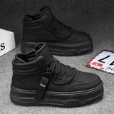 Sneakers High Top For Men Vulcanized Leather Shoes Platform Sneakers Fashion Mens Skateboard Shoes