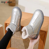 black Winter Women Snow Boots For Women Shoes 2023 New Fashion Thicken Bottom Non-slip Waterproof Cloth Warm Cotton