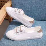 Zapatos De Mujer Lady Cute Sweet White Pu Leather Slip on Loafers Women Fashion Comfort Anti Skid Flat Shoes