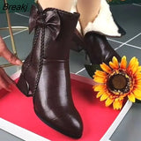 Women Boots Faux Leather Snow Boots Warm Ankle Boots Women's Ankle Boots Size